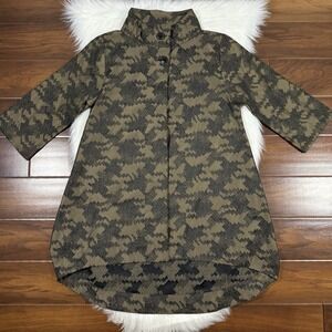 Bryn Walker Size XXS‎ Yael Memory Crunch Jacquard Print Mandarin Collar Jacket